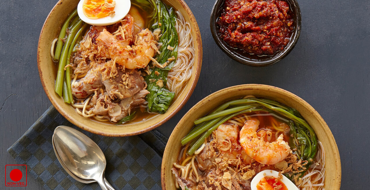 Classic Shrimp Laksa with Rice Noodles Recipe RasoiMenu A