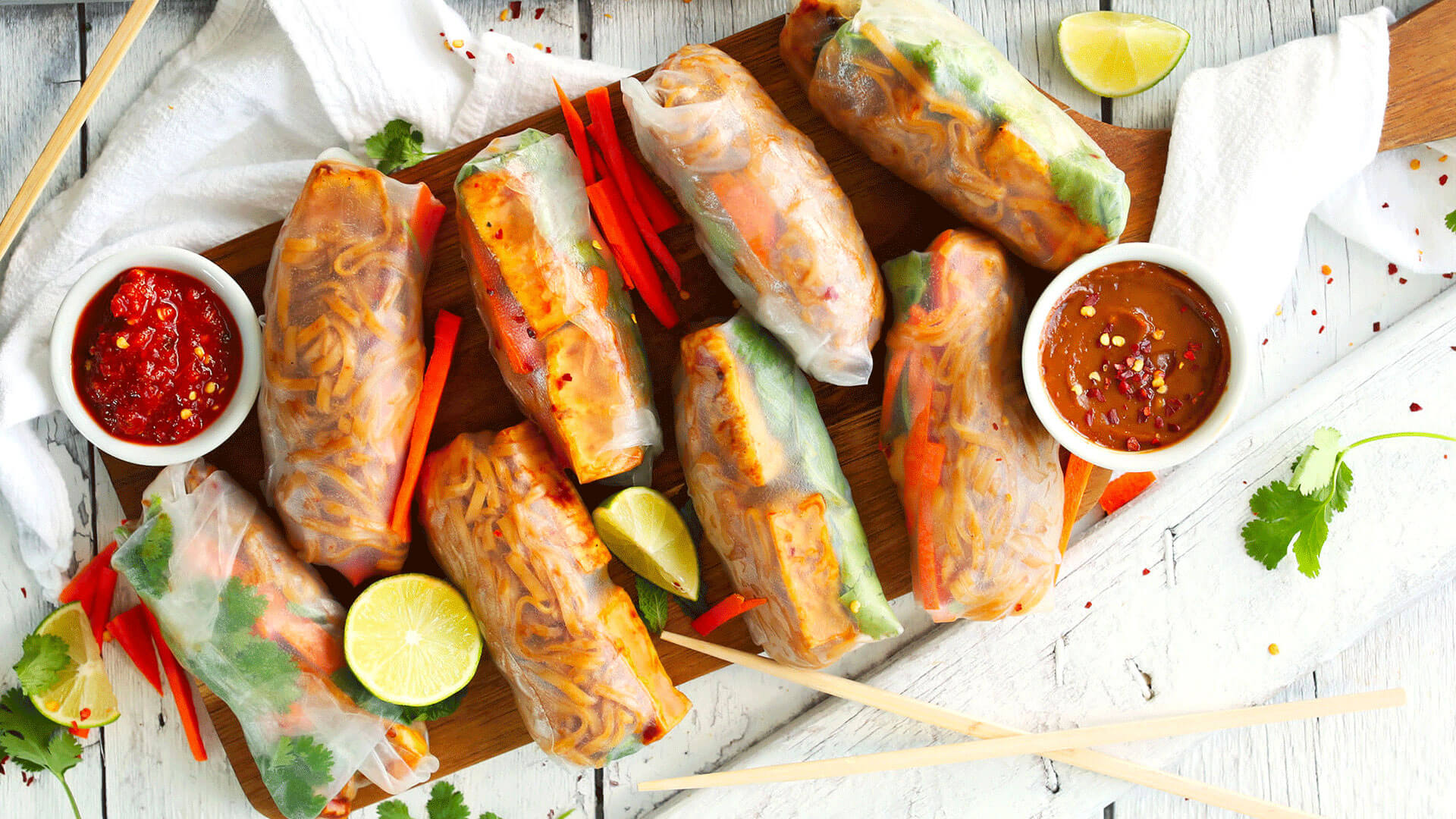 Trio of Spring Rolls with Dipping Sauce Recipe